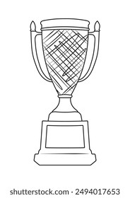 Sketch of trophy, goblet, cup, chalice. Victory symbol