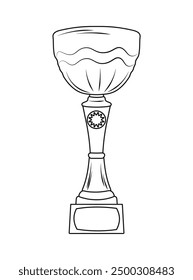 Sketch of trophy, goblet, cup, chalice. Victory symbol