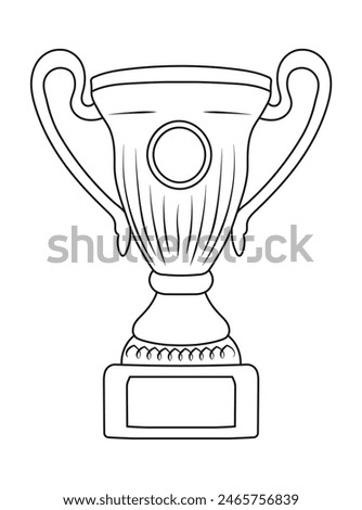 Sketch of trophy, goblet, cup, chalice. Victory symbol