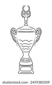 Sketch of trophy. Victory symbol. Flat graphic vector illustrations isolated on white background