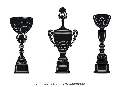 Sketch of trophy. Victory symbol. Flat graphic vector illustrations isolated on white background
