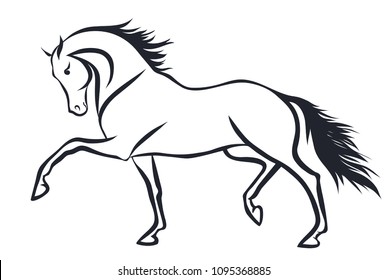 A sketch of a trotting horse.