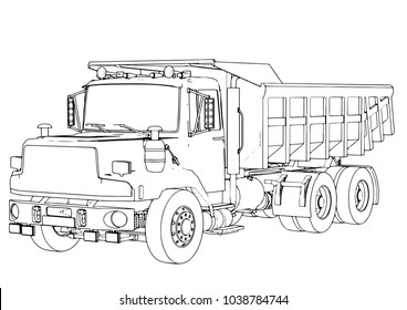 sketch of truck vector