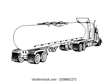 sketch of truck vector