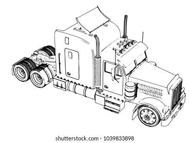 sketch of truck vector