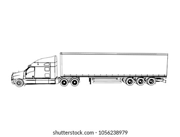 Sketch Truck Vector Stock Vector (Royalty Free) 1056238979 | Shutterstock