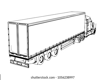 sketch of truck vector