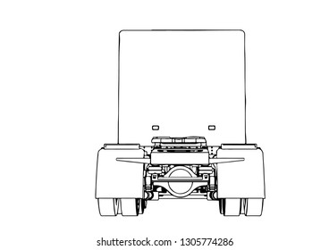 sketch truck vector