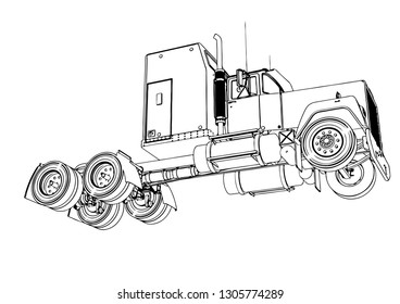 sketch truck vector