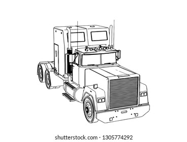 sketch truck vector