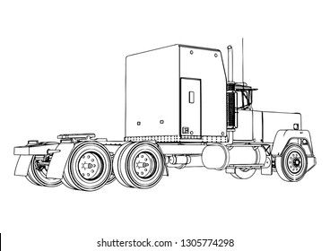 sketch truck vector