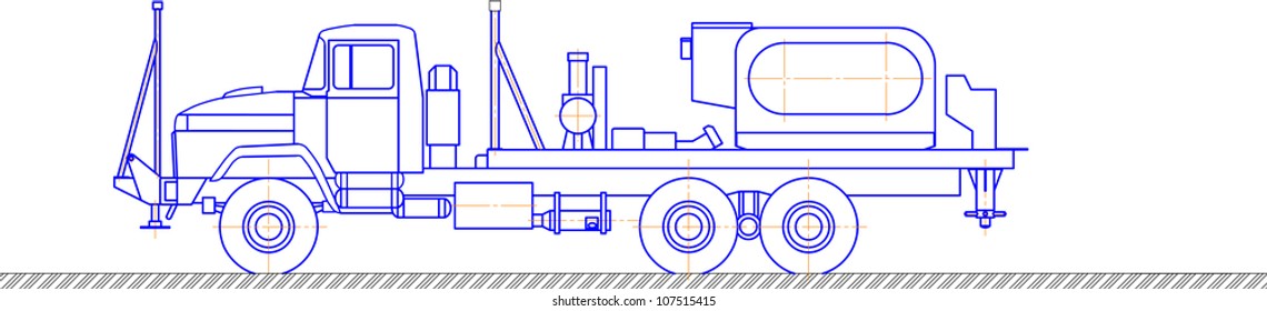 Sketch of the truck. Vector EPS10