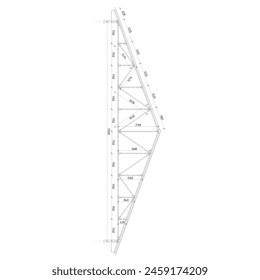 sketch of trusses or angled steel roof trusses