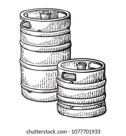 esbozar dos huevos de cerveza aislados en fondo blanco