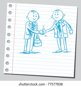 Sketch Of A Two Businessmen Shaking Hands