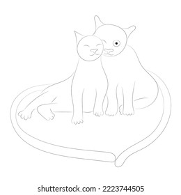 Sketch two cats that