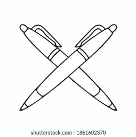 sketch of two crisscrossed pen