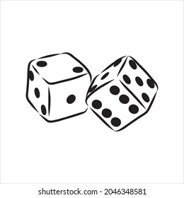 Sketch two dices game dice vector sketch