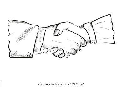 Sketch, Two man Hand shaking