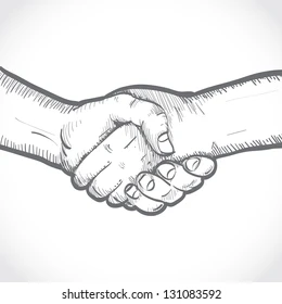 Sketch Of Two Shaking Hands