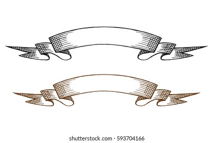 sketch two vintage ribbon banners