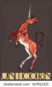 Sketch of unicorn with title