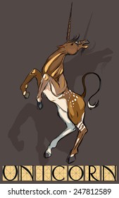 Sketch of unicorn with title