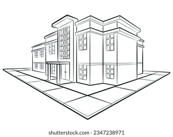 Sketch University Building Academic College Facility