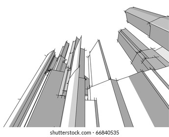 sketch of urban architecture of the future