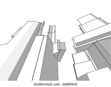 sketch of urban architecture of the future