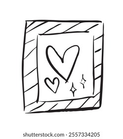 Sketch Valentine Envelope and CardsHand Drawn Love Doodle Vector