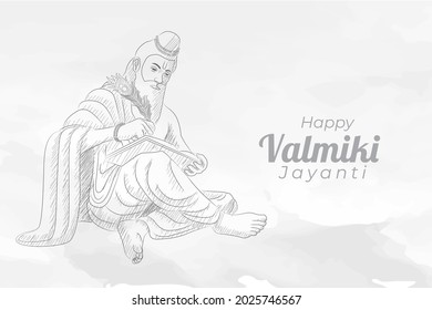 Sketch of Valmiki Jayanti Greetings Card