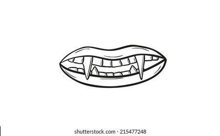 Sketch Vampire Teeth Vector Isolated Stock Vector (Royalty Free ...