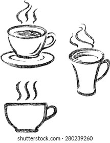 Sketch Variation of Hot Coffee Beverage