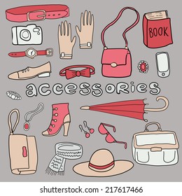 Sketch vector accessories set 