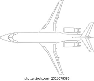 Sketch Vector of airplane  top view