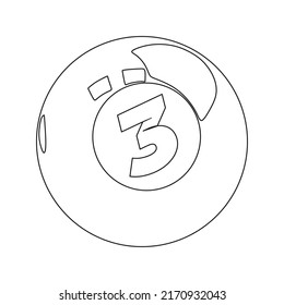 sketch vector of billiard ball, ready to color, flat cartoon design style.