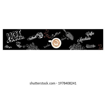 sketch vector coffee drink banner mocha