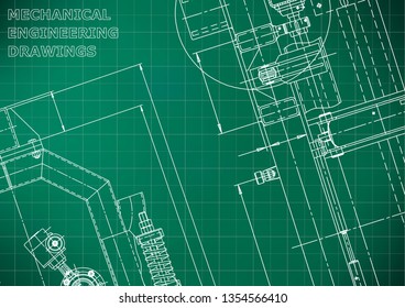 Sketch. Vector engineering illustration. Cover, flyer, banner, background. Instrument-making drawings. Mechanical engineering drawing. Technical illustrations, backgrounds. Scheme, plan. Li