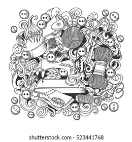 Sketch vector hand drawn of object Hand Made cartoon doodle, symbols and items.