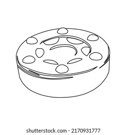 sketch vector, ice hockey ball, ready to color, flat cartoon design style.