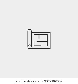 símbolo de ilustración de icono de vector de esbozo