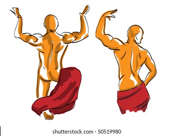Sketch. A vector illustration of the athlete