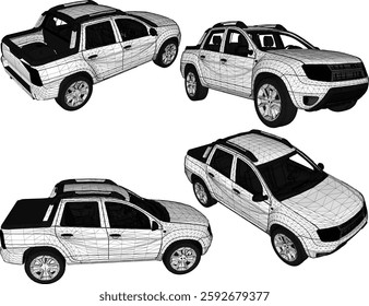 sketch vector illustration design of 4wd adventure family car vehicle for tour trip