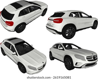 sketch vector illustration design of a 5 seater private car vehicle