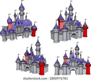 sketch vector illustration design construction castle palace king queen empress old classic vintage kingdom