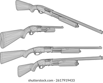 Croquis de diseño de Ilustración vectorial Imagen de un clásico viejo arma de rifle de cañón largo Vintage étnico