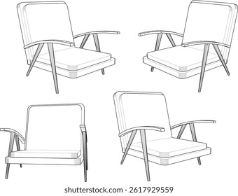 sketch vector illustration design image chair sofa old classic vintage ethnic