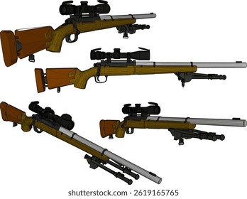 Croquis de diseño de Ilustración vectorial Imagen de un clásico viejo arma de rifle de cañón largo Vintage étnico