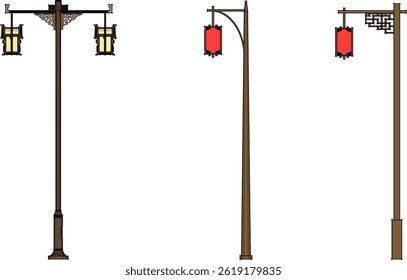 sketch vector illustration design lantern garden field old classic vintage ethnic traditional chinese